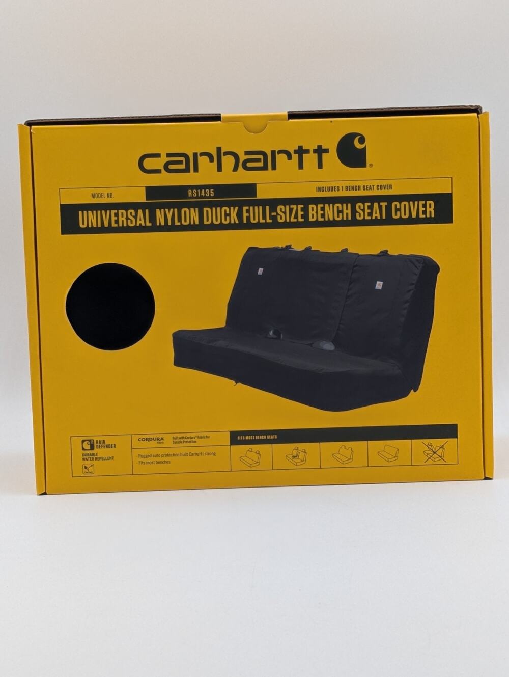 Carhartt Universal Nylon Duck Full Size Bench Seat Cover - Black RS1435 New